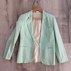 Joie Mehira Seafoam Linen Open-Front Blazer Jacket